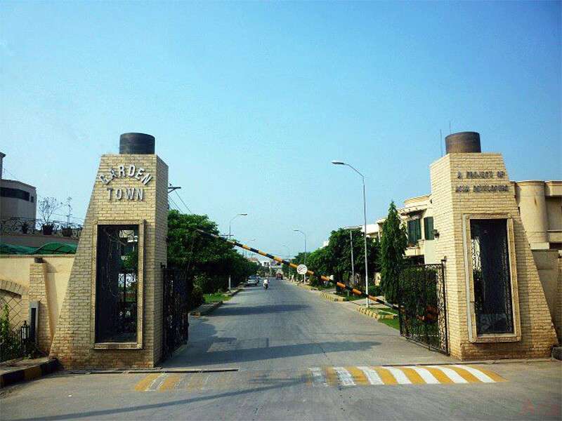 Image shows the main entrance of Garden Town Gujranwala