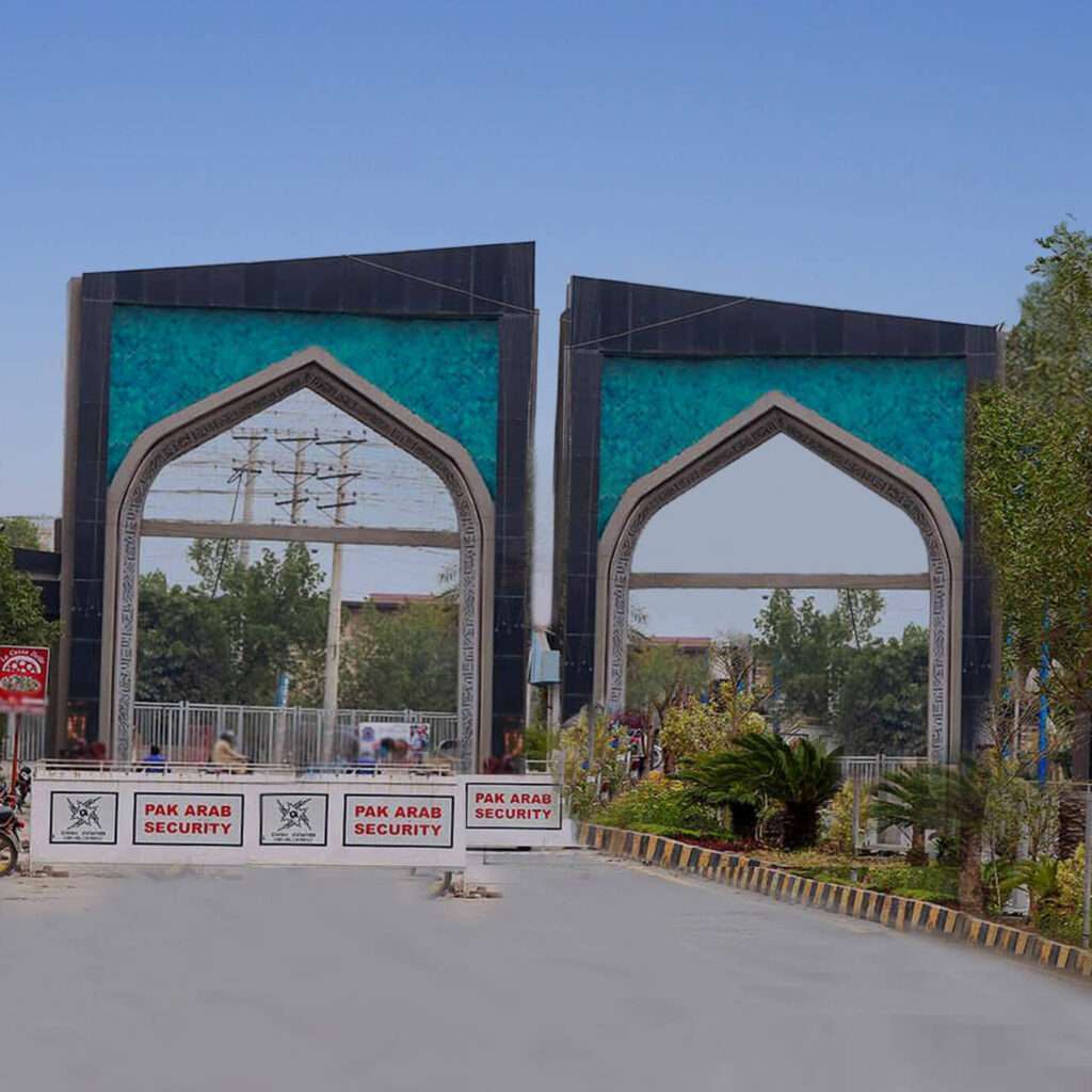 The main entrance of Pak Arab Housing Society is shown above.